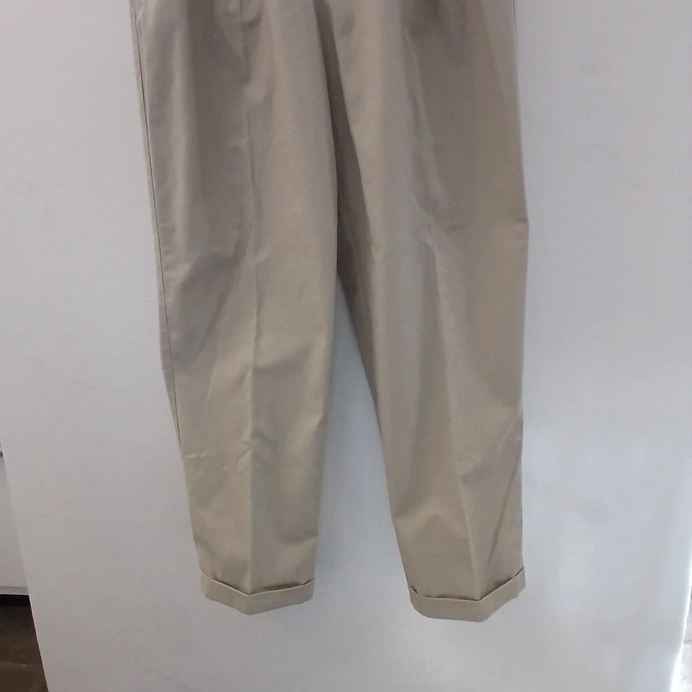 Authentic Laundered Khakis Pants  Men Sz 38x32 Pleated Cuffed‎ Hems Office Wear
